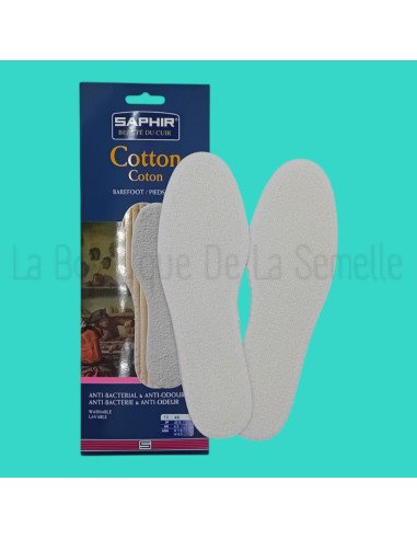 Semelles en coton pieds nus – Saphir