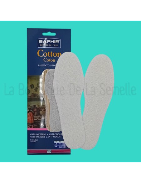 Semelles en coton pieds nus – Saphir
