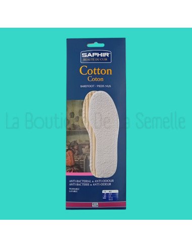 Semelles en coton pieds nus – Saphir