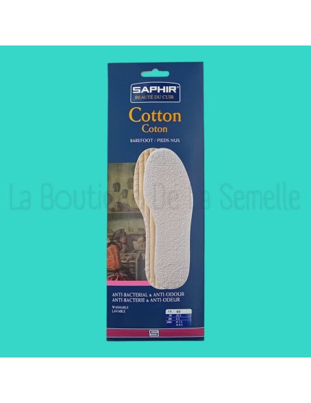 Semelles en coton pieds nus – Saphir