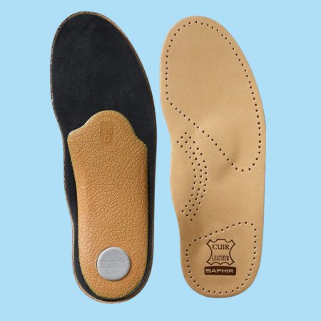 Semelles voûte plantaire anatomique en cuir de mouton - Saphir