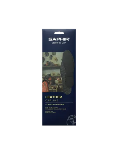Semelles Cuir Noir et Charbon - Saphir