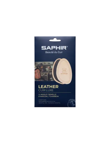 Demi-Semelles Cuir Charbon sur mousse latex - Saphir